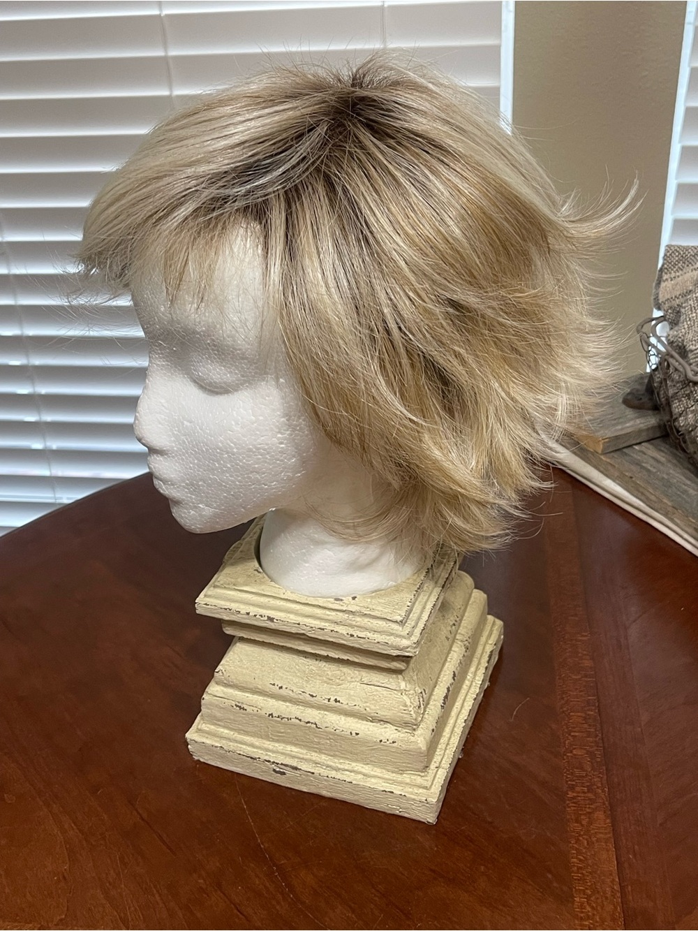 Toni Brattin blonde shag rooted wig change lite